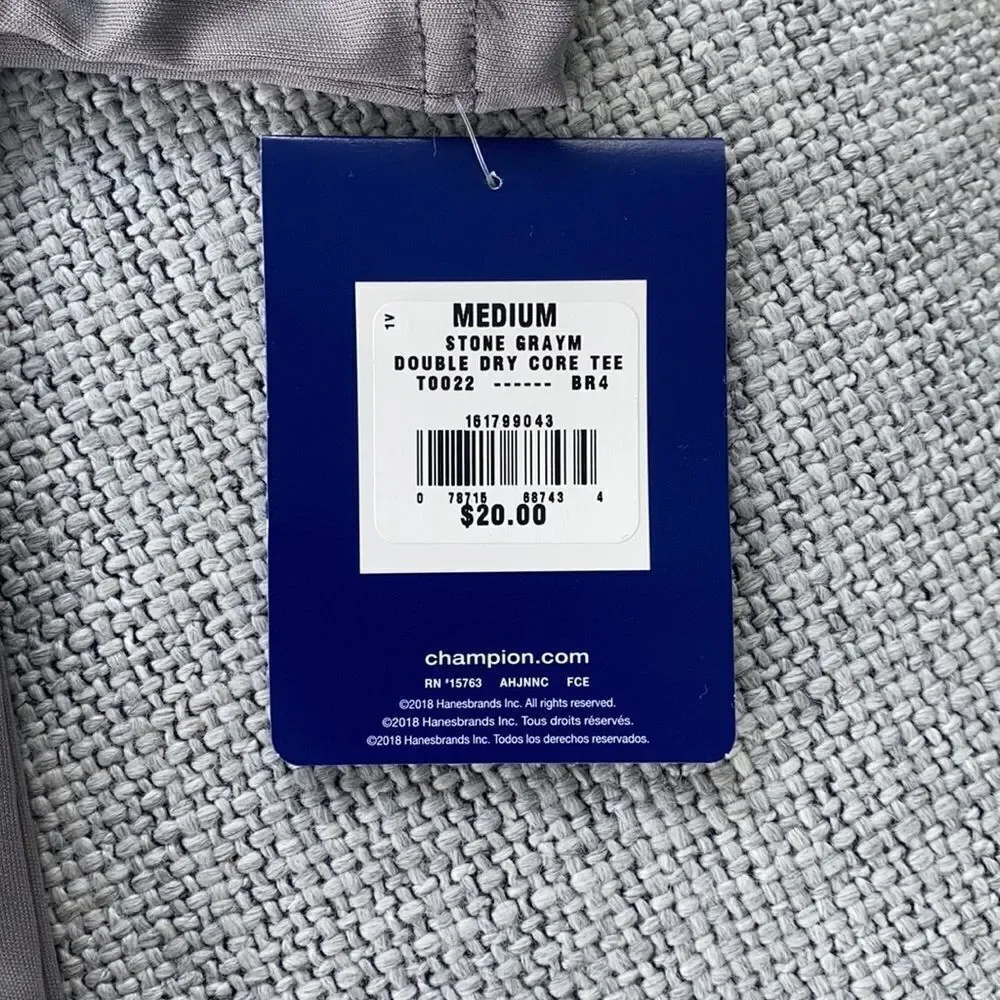 Champion Double Dry Core T-shirt in Stone Gray - Picture 5 of 8